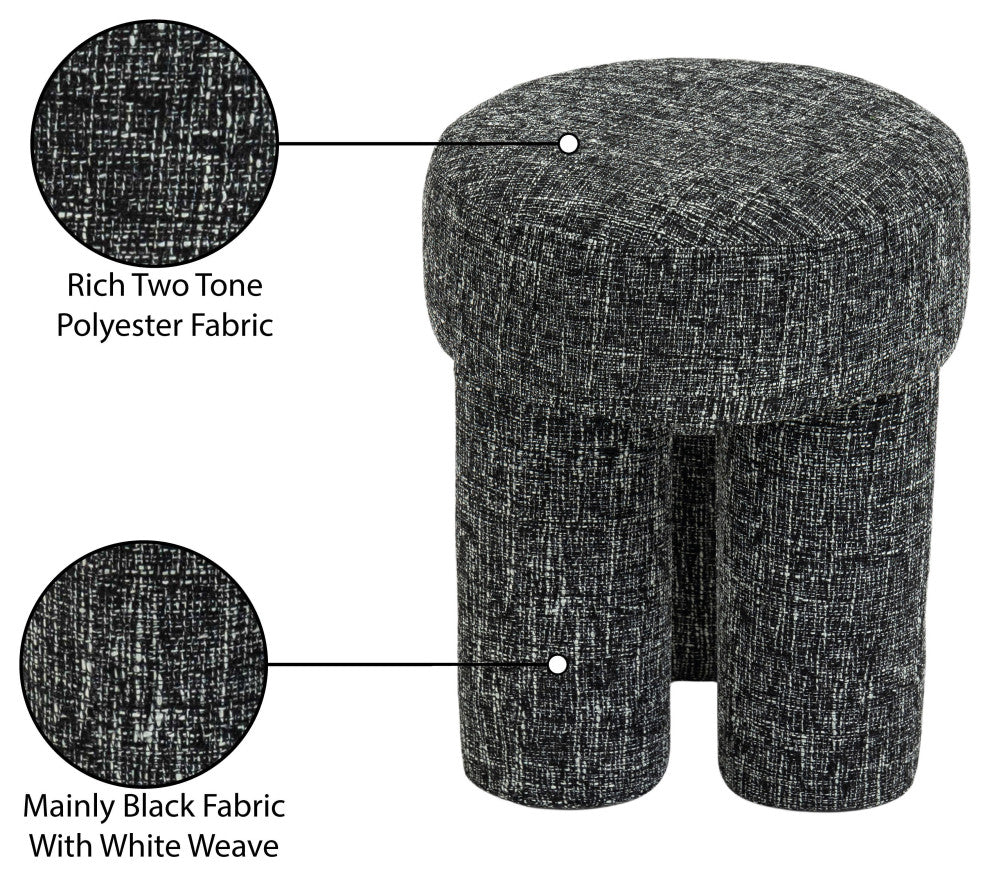 Larson Polyester Upholstered Ottoman/Stool, Black