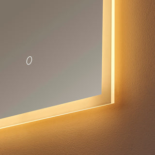 Horizontal Rectangle Illuminated Bathroom/Vanity Wall Mirror, 18 Inch