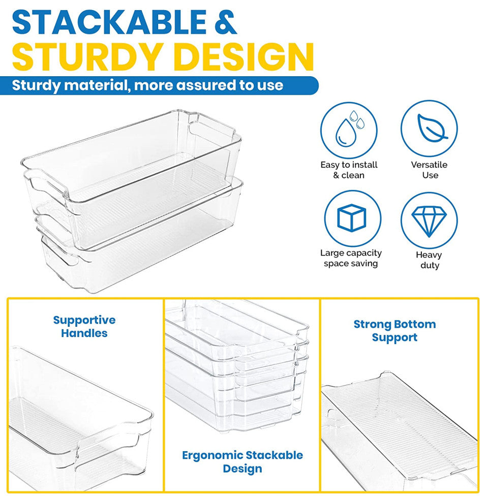 Set of 8 Pantry Organizers Clear Plastic Pantry Storage Racks