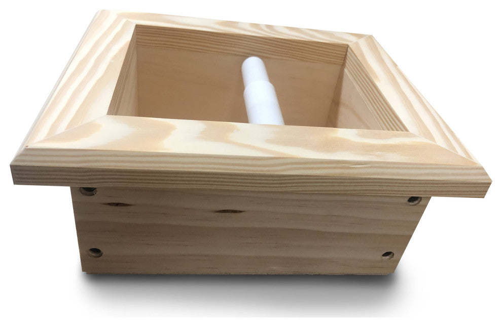 Tampa Recessed Solid Wood Toilet Paper Holder 7 x 8.5, Unfinished