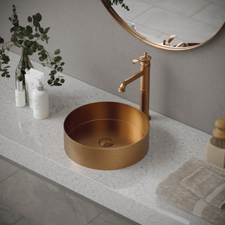 Karran 1-Handle 1-Hole Vessel Faucet With Pop-up Drain, Brushed Copper