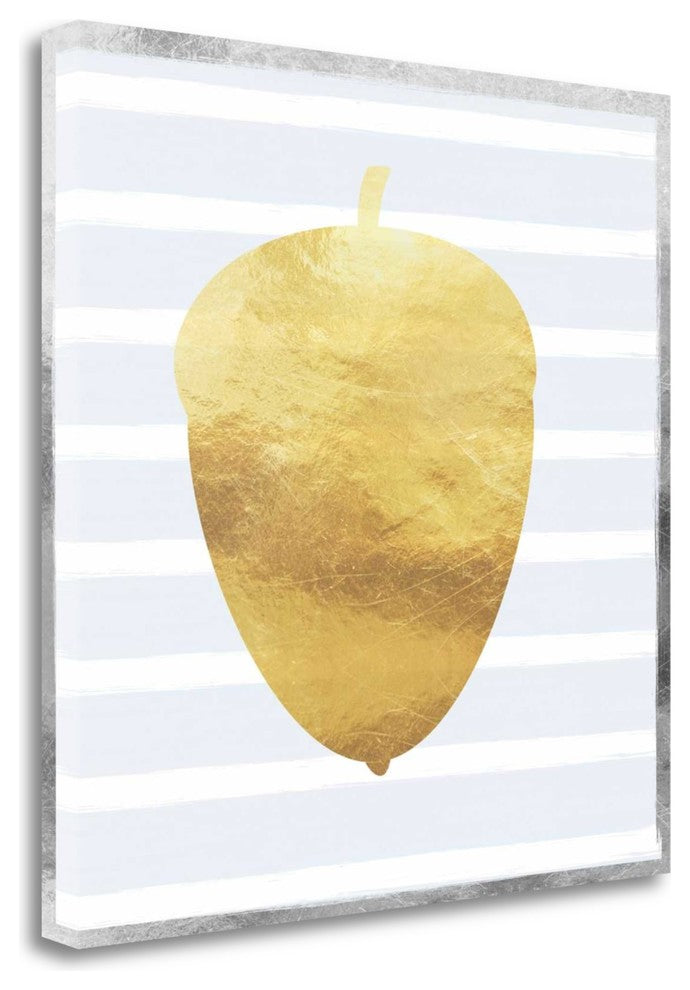 "Gold And Silver Acorn" By Linda Woods, Giclee Print on Gallery Wrap Canvas