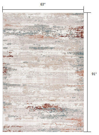 5"x8" Gray and Ivory Abstract Stria Area Rug