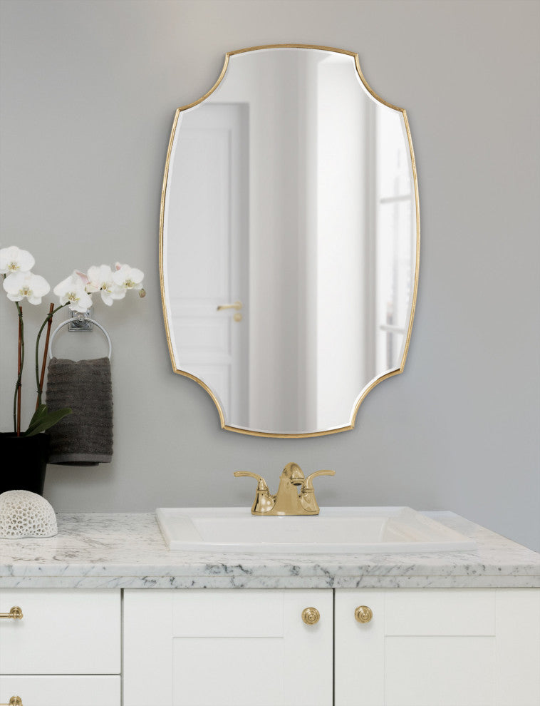 Jovanna Scallop Mirror, Gold 20x30