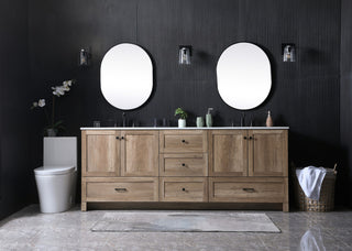 Double Bathroom Vanity, Natural Oak, 84"