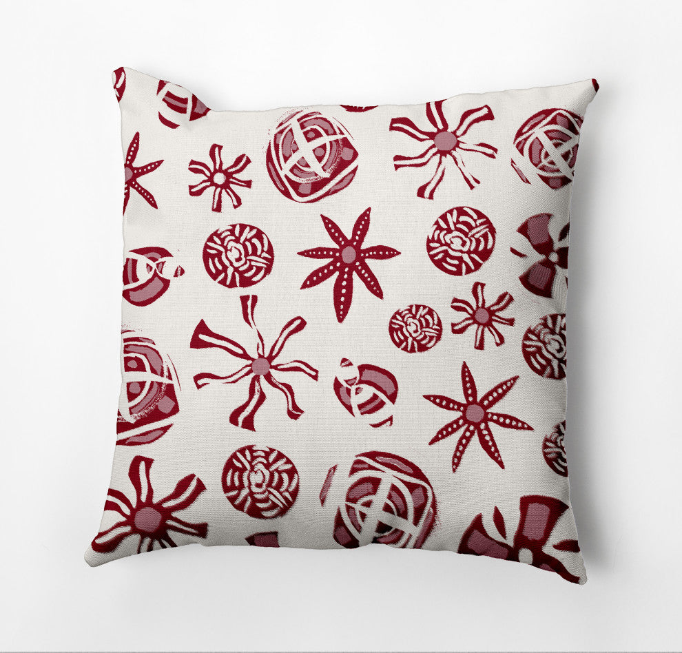 Fossil Formation Outdoor Pillow, Red, 16"x16"