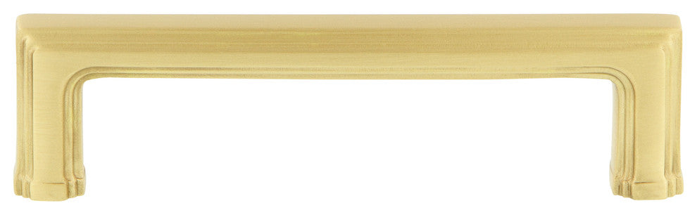 Nostalgic Warehouse Carre' Handle Pull 4" On Center, Satin Brass