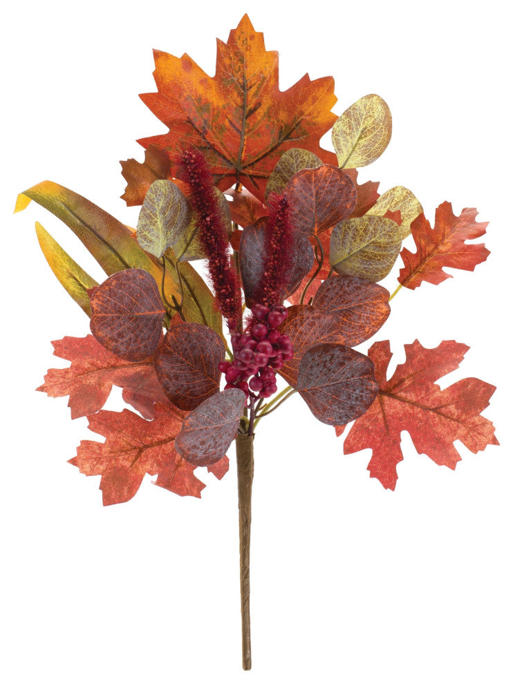 Mixed Fall Foliage Leaf Pick, Set of 6