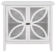Wood Double Transparent Door Accent Cabinet with Adjustable Shelf, White, 32" X
