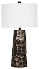 Textured Base Table Lamp With White Shade
