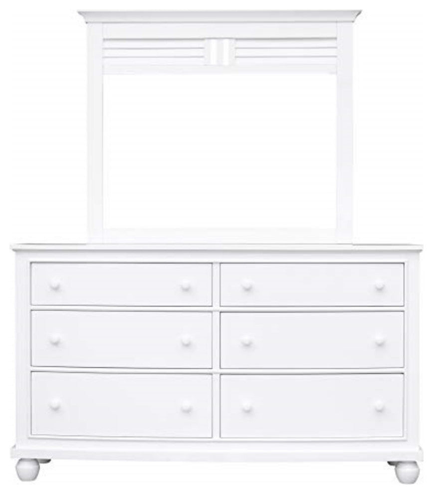 White Shutter Wood 5 Piece Queen Bedroom Set, 3 Drawer Nightstand