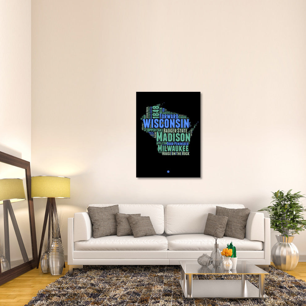 "Wisconsin Word Cloud 1" Fine Art Print