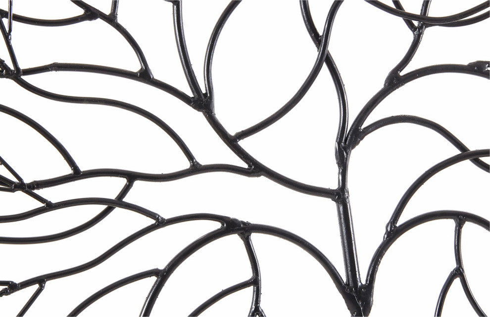Wire Tree Wall Art, Circle, Metal, Black, Large