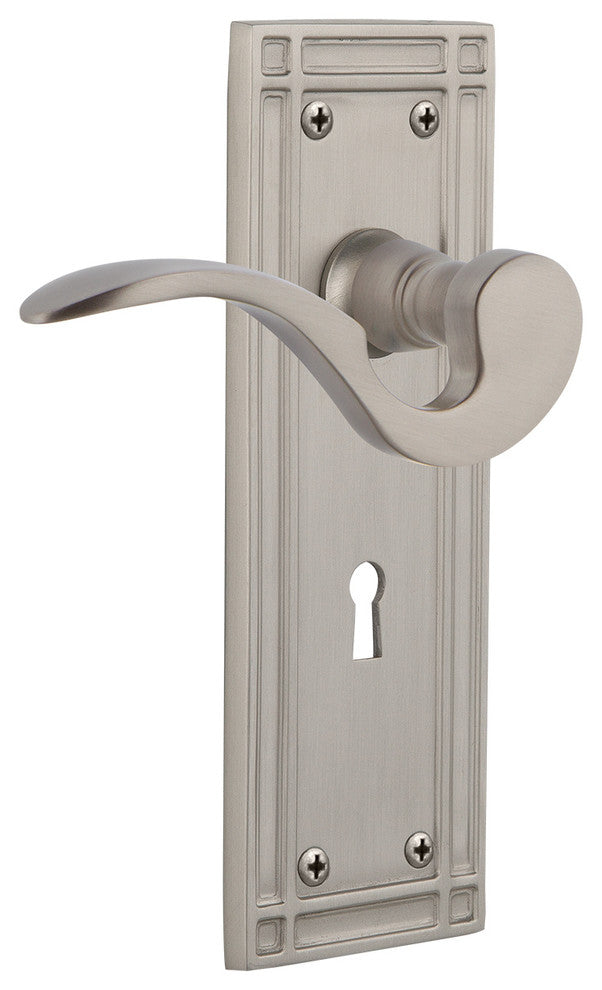Mission Plate With Keyhole Manor Lever, Satin Nickel, Passage, Non-Handed