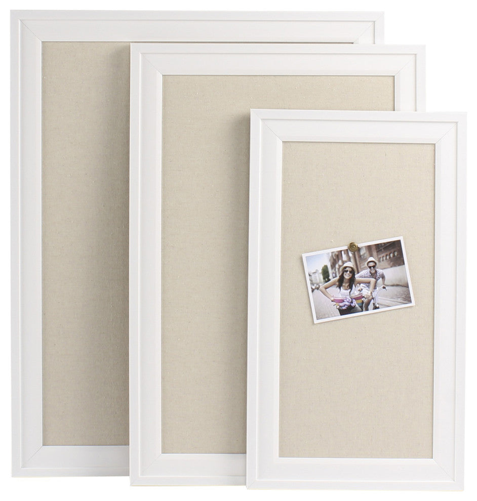 Bosc Framed Linen Fabric Pinboard Wall Organization Board