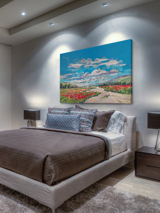 "Poppy Path V" Painting Print on Wrapped Canvas, 45"x30"