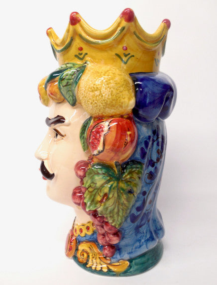 Sicilian Ceramiche Artistiche La Giara 14"� Signore e Signora Head Vase Pair