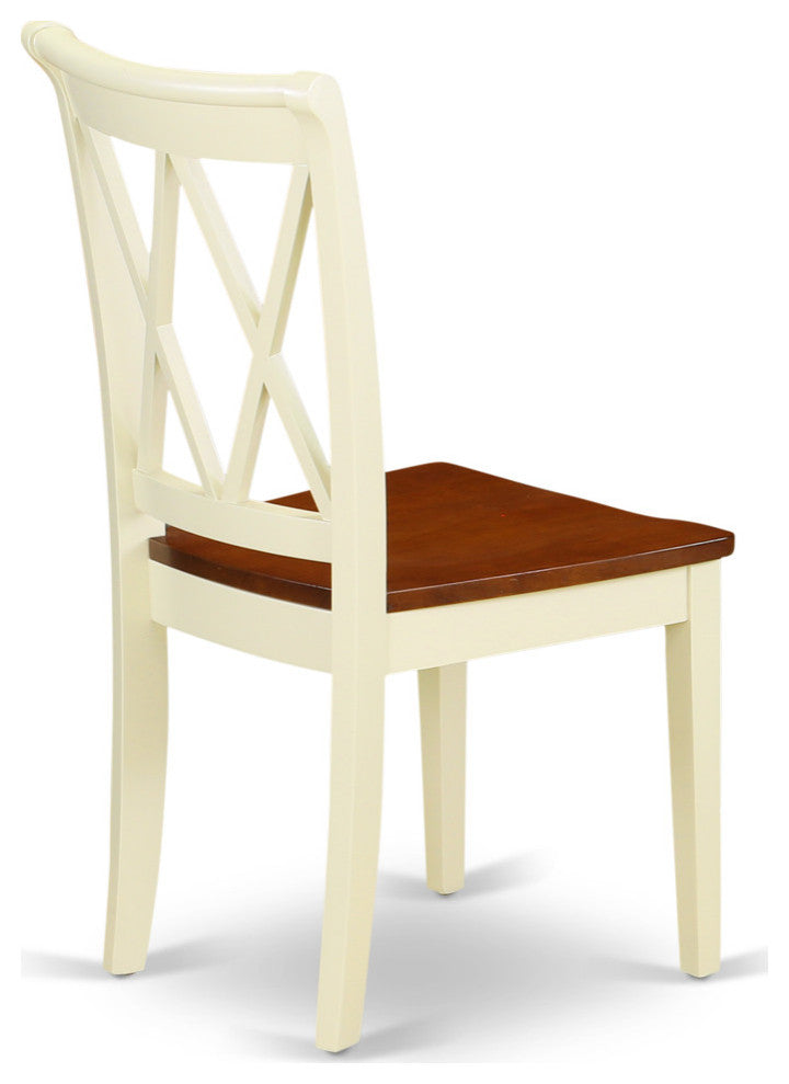 Hlcl5-Bmk-W 5Pc Round 42"Table And 4 Double X Back Chairs