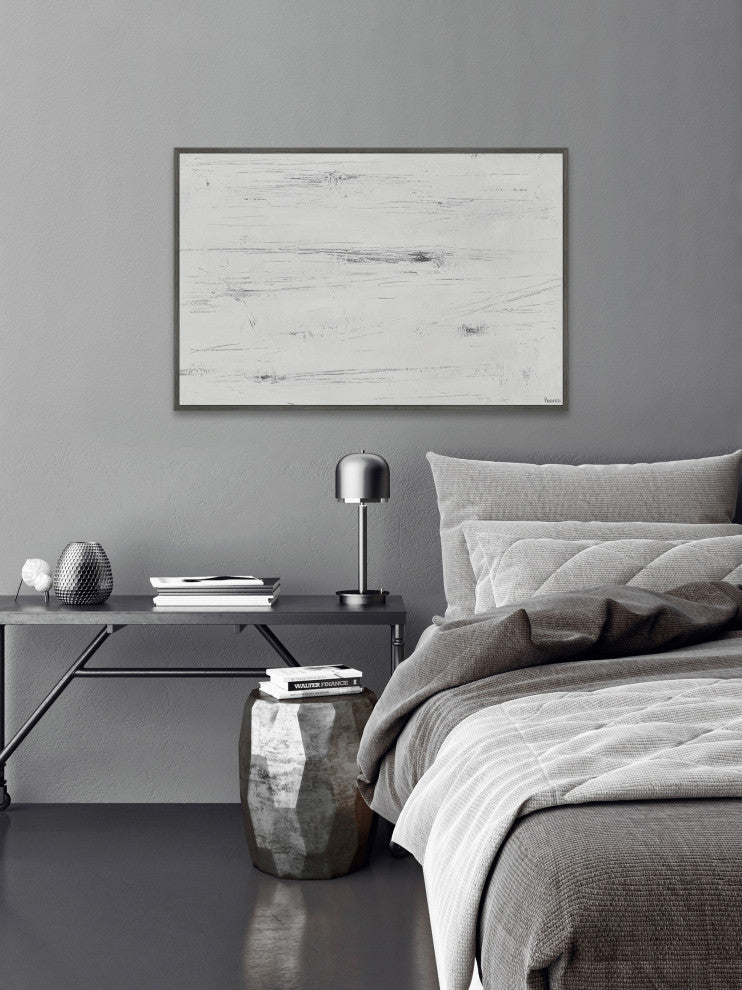 "Light Snow" Floater Framed Painting Print on Canvas, 60x40