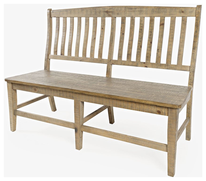 Carlyle Crossing Modern Rustic Solid Wood Slatback Dining Bench