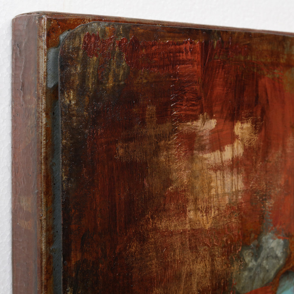 "Revolutions" Abstract Mixed Media Iron Hand Painted Dimensional Wall Art