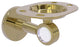 Clearview Tumbler and Toothbrush Holder with Groovy Accents, Unlacquered Brass