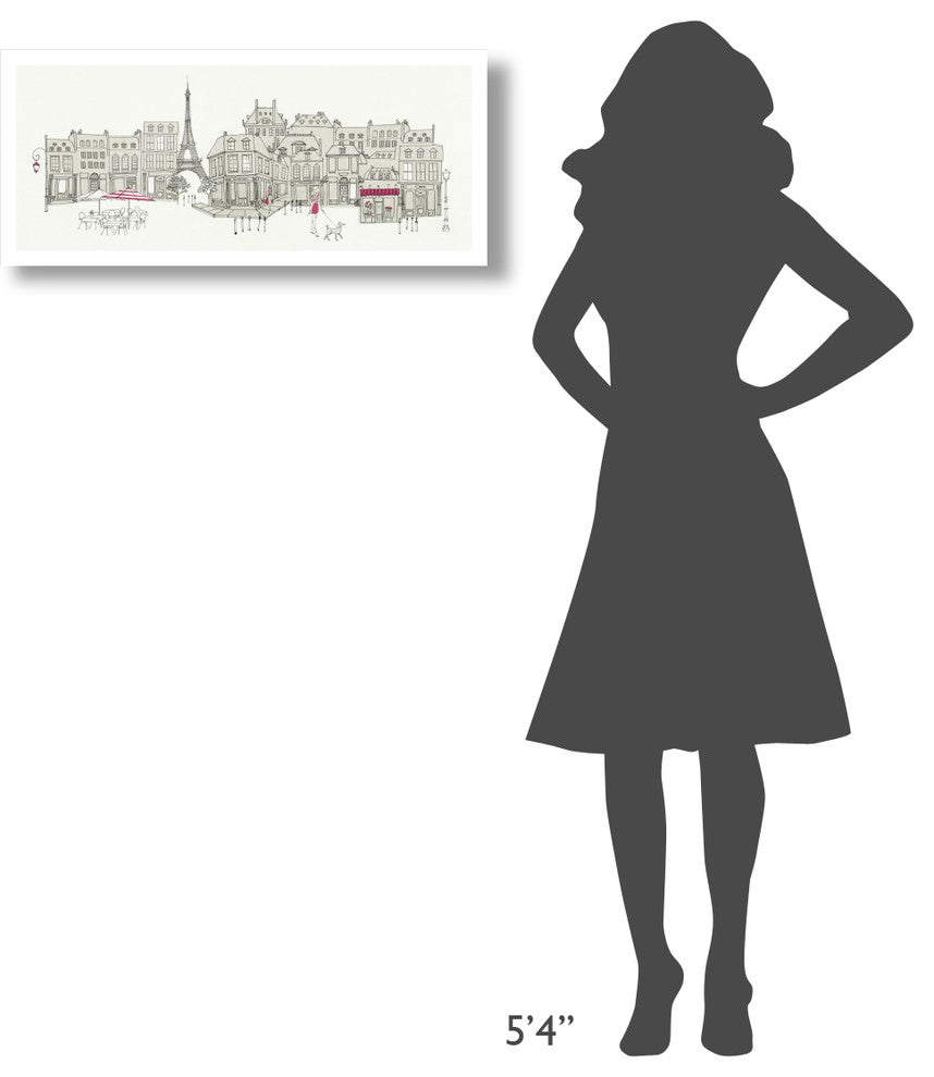 "World Cafe II Paris Pink" Digital Paper Print by Avery Tillmon, 32"x14"