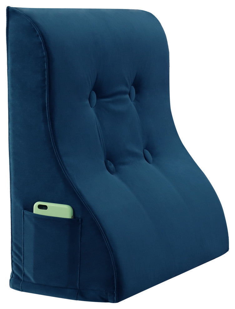 Reading Pillow Bed Foam Wedge Adult for Back Support, Blue, 24x9x21