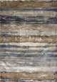 HomeRoots 5' x 8' Ivory or Blue Abstract Brushstrokes Viscose Indoor Area Rug