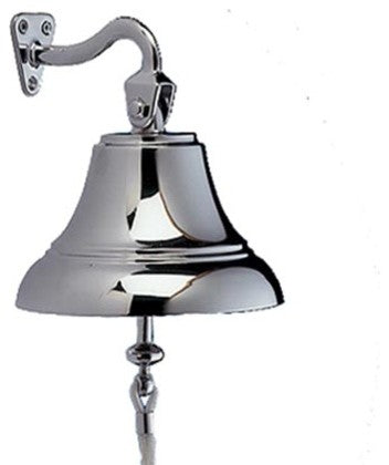 Solid Brass Authentic Ship''s Bell for Interior or Exterior Use, Chrome