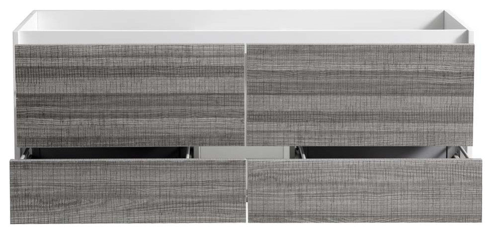 Fresca Catania 60" Gloss Ash Gray Wall Hung Single Sink Cabinet