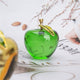 Crystal Apple Paperweight in Green