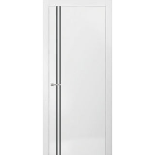 Solid French Door 30 x 80 | Planum 0016 White Silk with| Bathroom