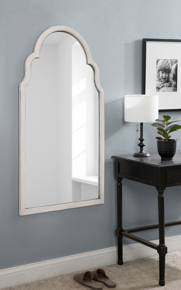 Damara Moroccan Style Arch Mirror, White 26x48