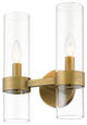 Zlite 4008-2S-RB 2-Light Wall Sconce, Clear