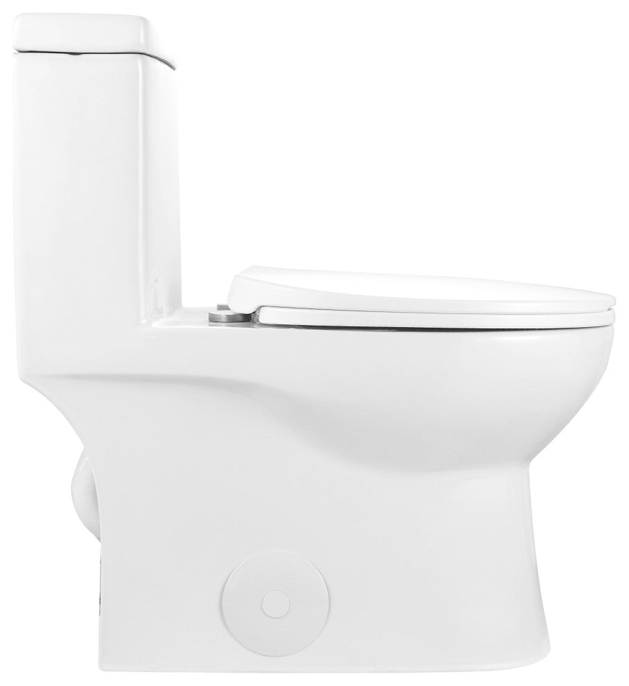 Ceramic Standard Comfortable Seat Height Elongated Dual Flush One Piece Toilet