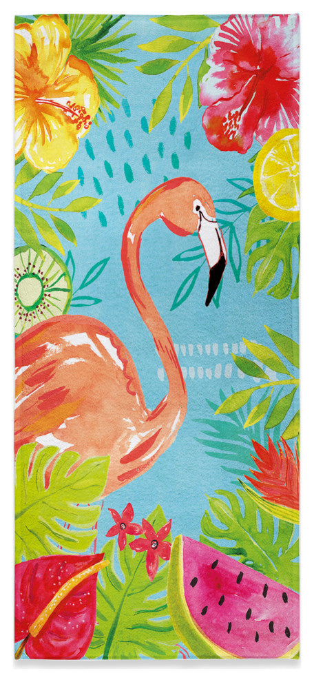 Tutti Fruity Flamingo Beach Towel