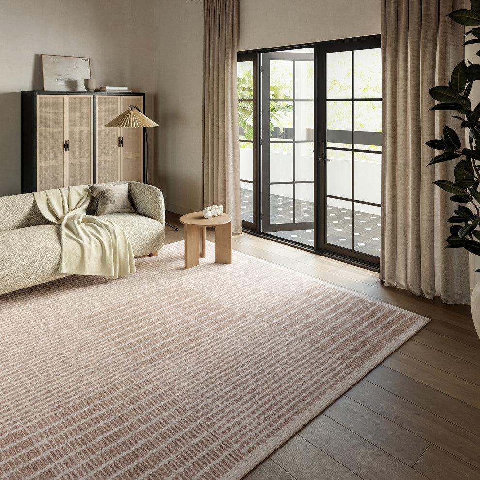 Tiled Wool Rug Montceito Tiled Wool Area Rug, Light Purple 7' 6