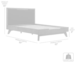 Astoria Platform Bed Frame in Oak with Black Faux Leather