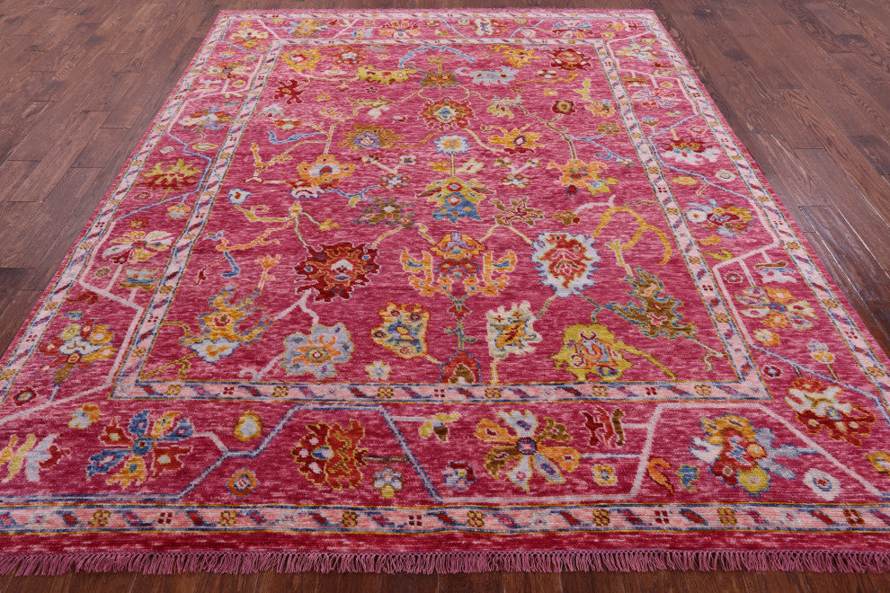 Turkish Oushak Handmade Wool Rug 7' 11" X 9' 9" - Q16067