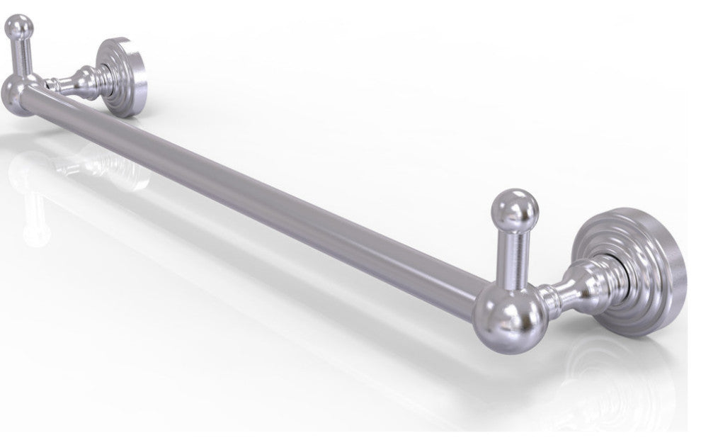 Waverly Place 18" Towel Bar and Integrated Hooks, Satin Chrome
