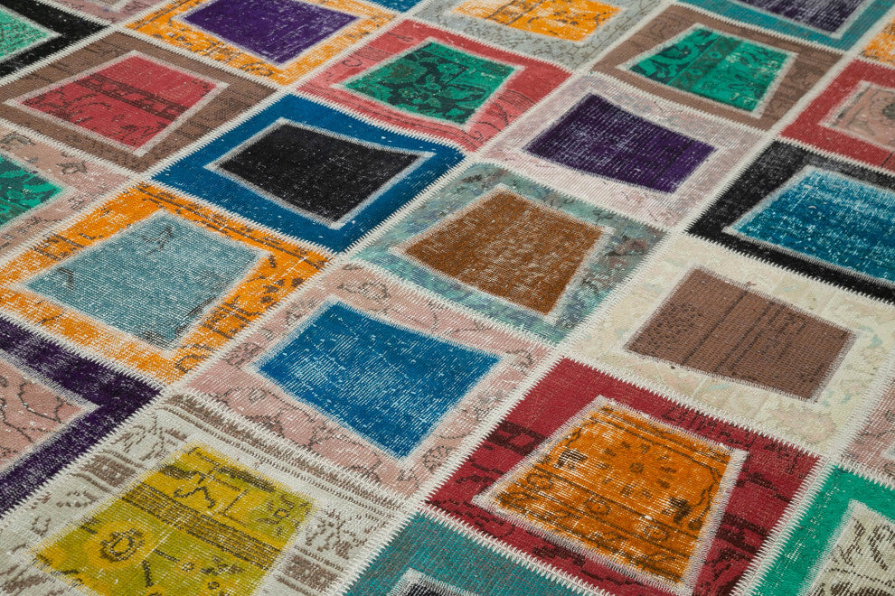 Rug N Carpet - Handmade Oriental 7' 10" x 10' 6" Boho Patchwork Area Rug