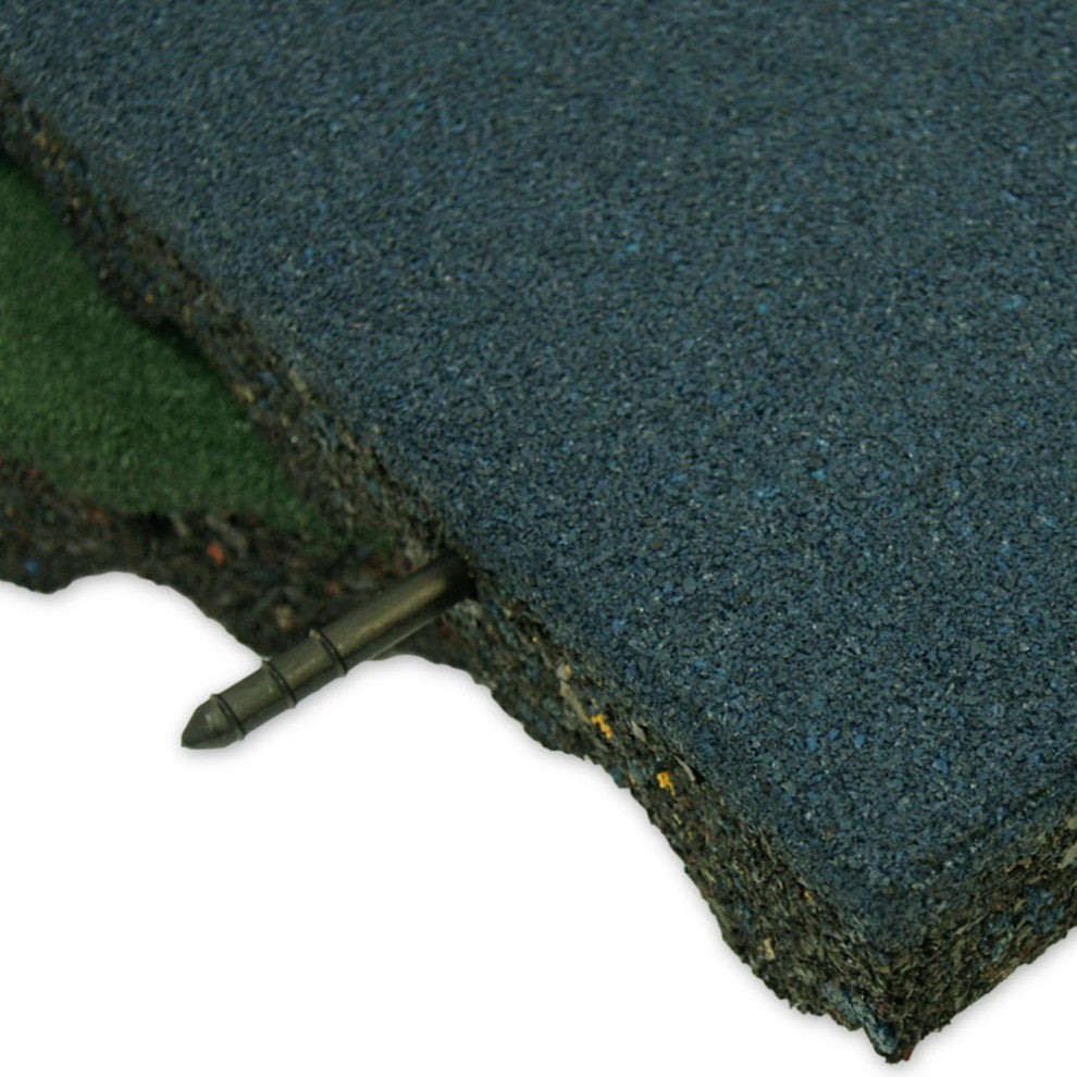 Rubber-Cal Eco-Safety Interlocking Tiles, 2.5", Green, 10 Pack