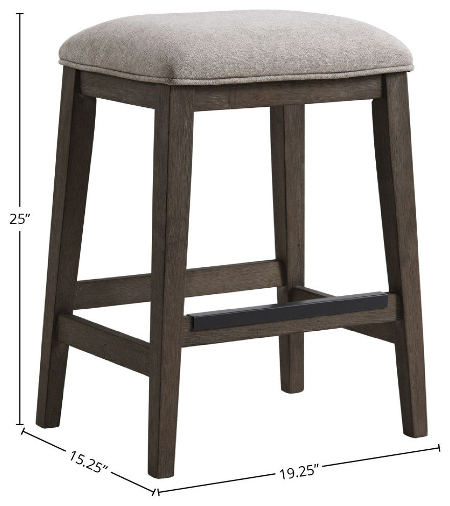 Hearst Backless Stool and Cushion Seat, Reclaimed Chevron, Set of 2