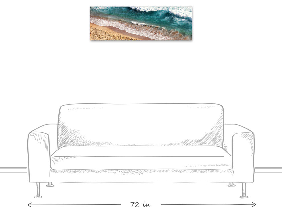 Crashing Waves 12x36 Canvas Wall Art