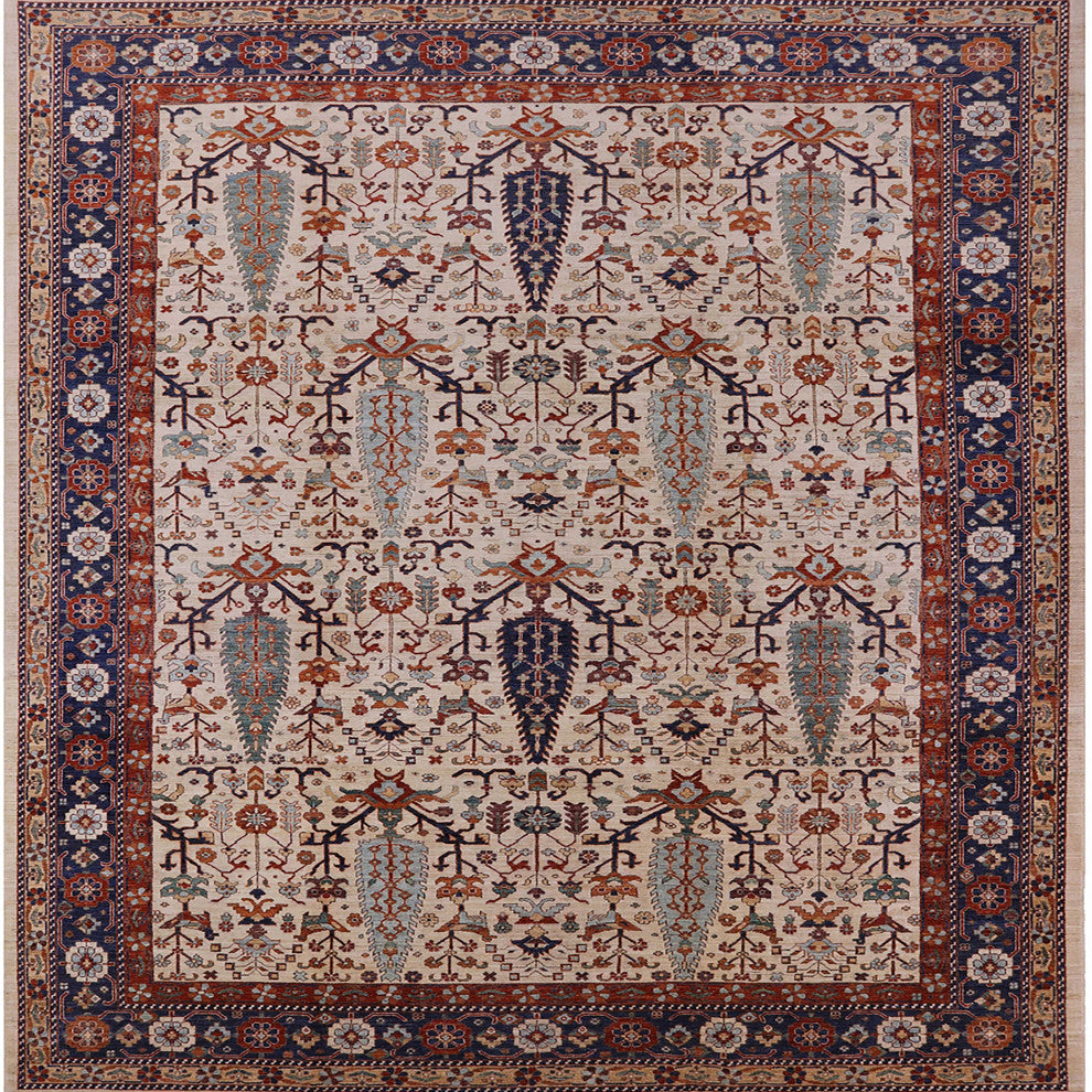 Ahgly Company Indoor Square Mid-Century Modern Area Rugs, 7' Square