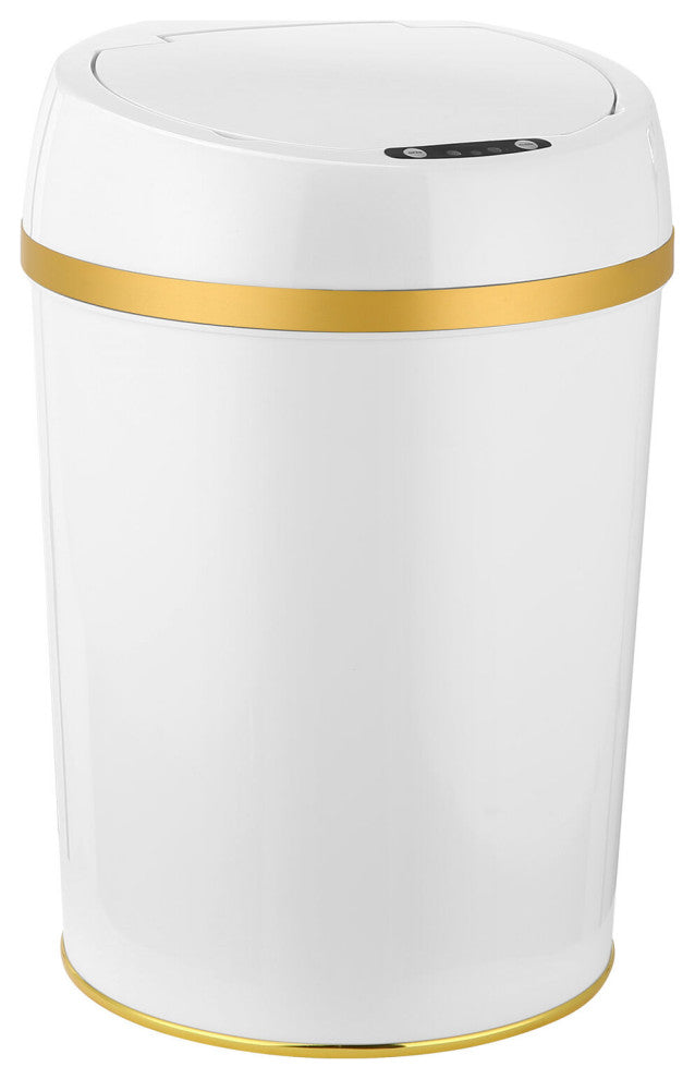 9-Liter / 2.3-Gallon Trash Can With Sensor Lid, White