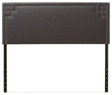 Geneva Modern Dark Gray Fabric Upholstered Queen Size Headboard