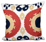 Boho , Geometric Outdoor Pillow, Coral, 18"x18"