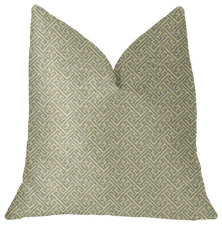 Alpine Maize Blue and Beige Luxury Throw Pillow, 18"x18"